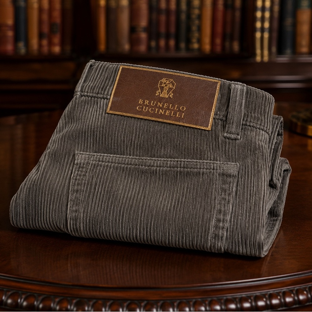 Brunello Cucinelli Corduroy Pants in Grey (NWT)